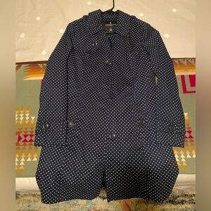 London Fog Blue & White Polka Dot Jacket